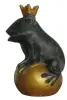 Product image 8 of the product “Frog Prince sitting on ball, approx. 30cm height, cast stone, hollow, handcrafted & coloured ”